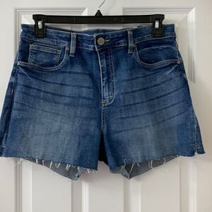 Kut from the Kloth Size 16 high waist denim shorts NWT distressed hemline
